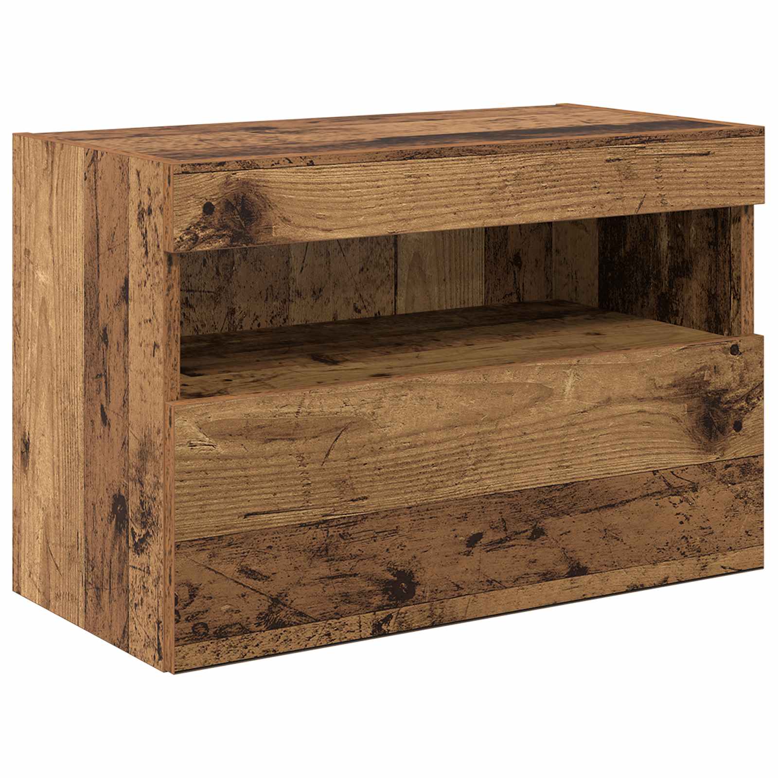 Tv Vegg Enheter Veggmontert 6 Pcs Gammelt Tre Konstruert Tre