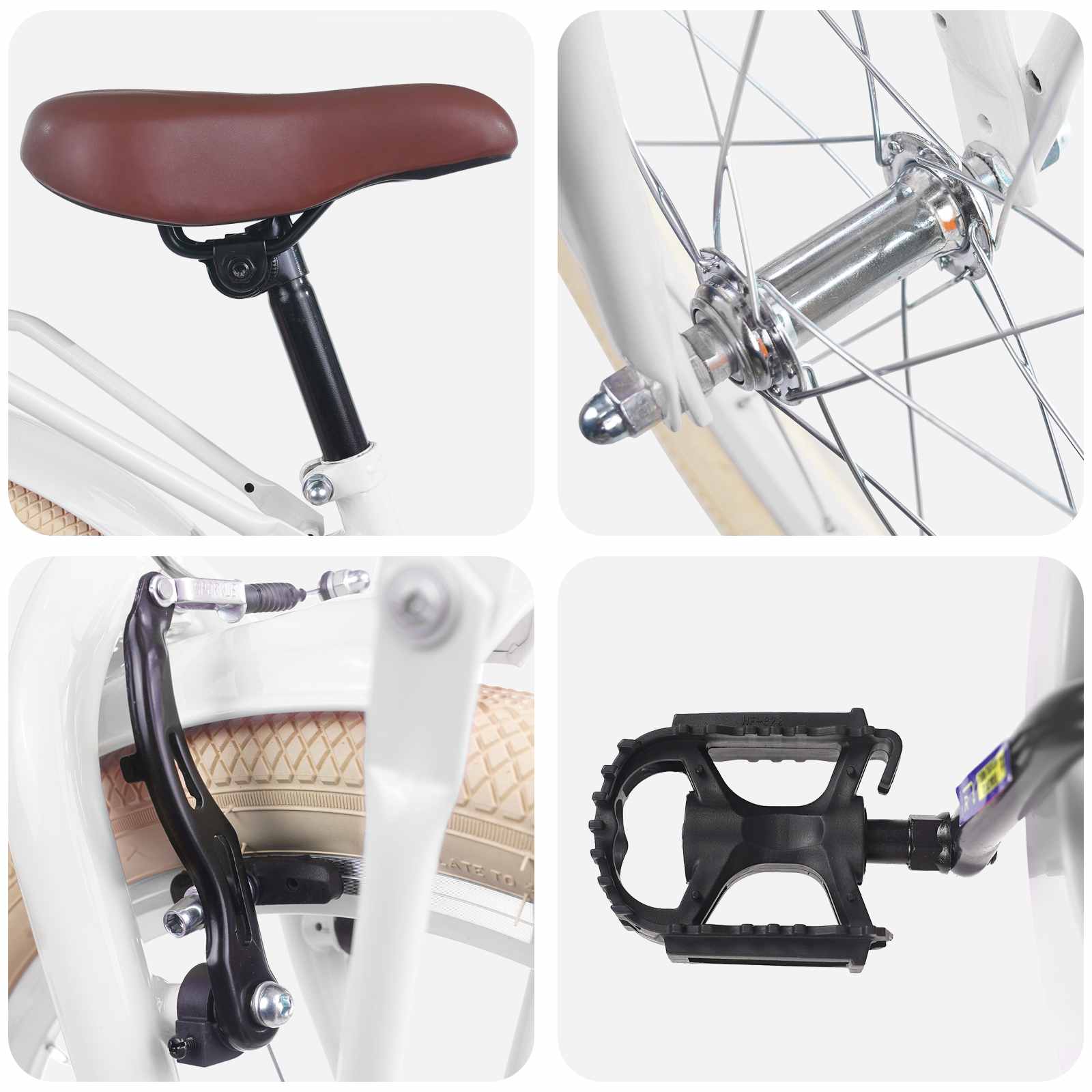 Barnesykkel 20 Tommer For 6-11 År Gammel Hvit