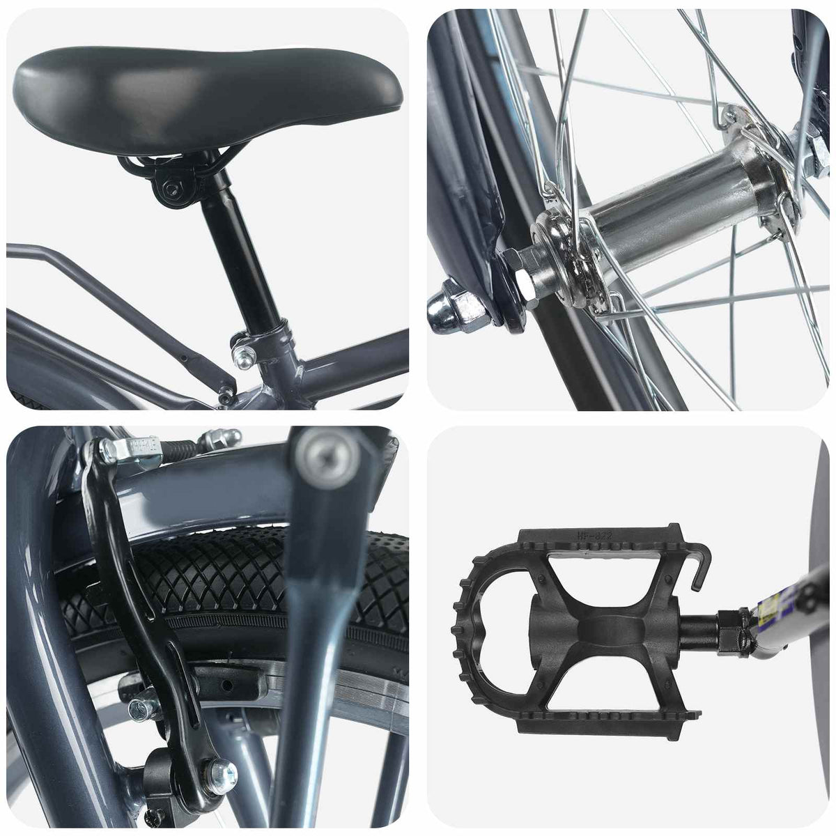 Barnesykkel 18 Tommer For 5-7 År Gammel Mørkegrå