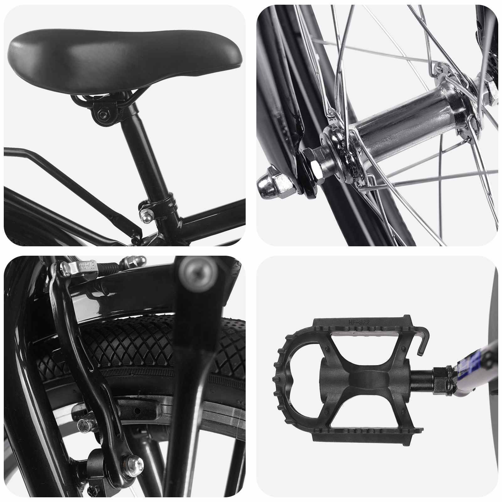 Barnesykkel 20 Tommer For 6-11 År Gammel Svart