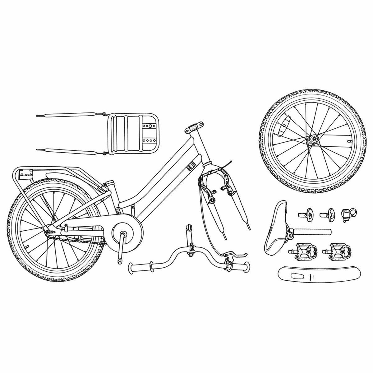 Barnesykkel 20 Tommer For 6-11 År Gammel Svart