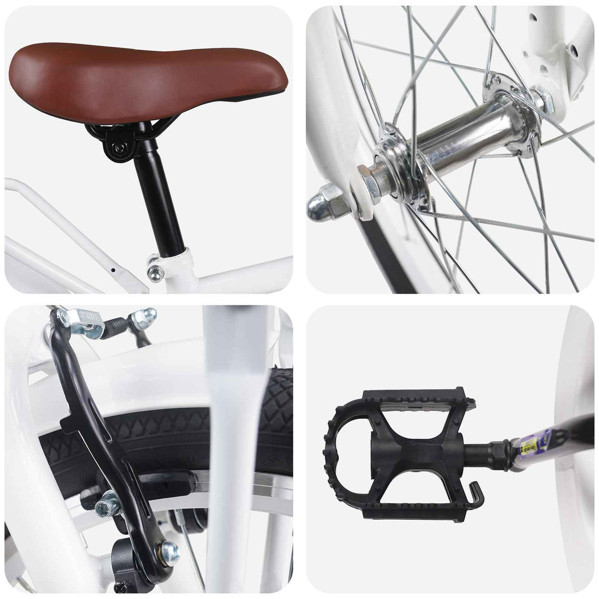 Barnesykkel 20 Tommer For 6-11 År Gammel Hvit