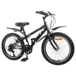 Barnesykkel 20 Tommer 6-Speed For 6-11 År Gammel Svart