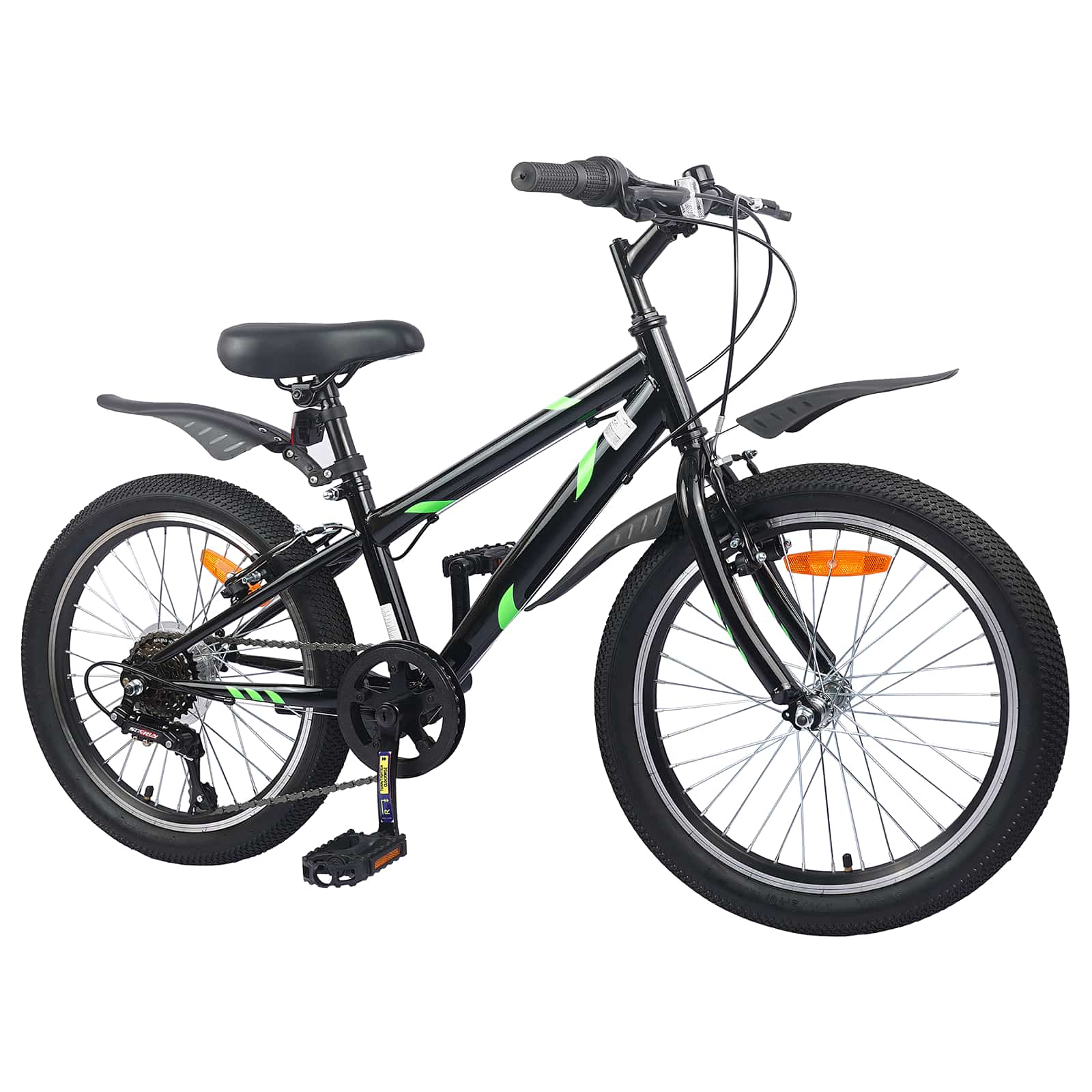 Barnesykkel 20 Tommer 6-Speed For 6-11 År Gammel Svart