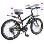 Barnesykkel 20 Tommer 6-Speed For 6-11 År Gammel Svart