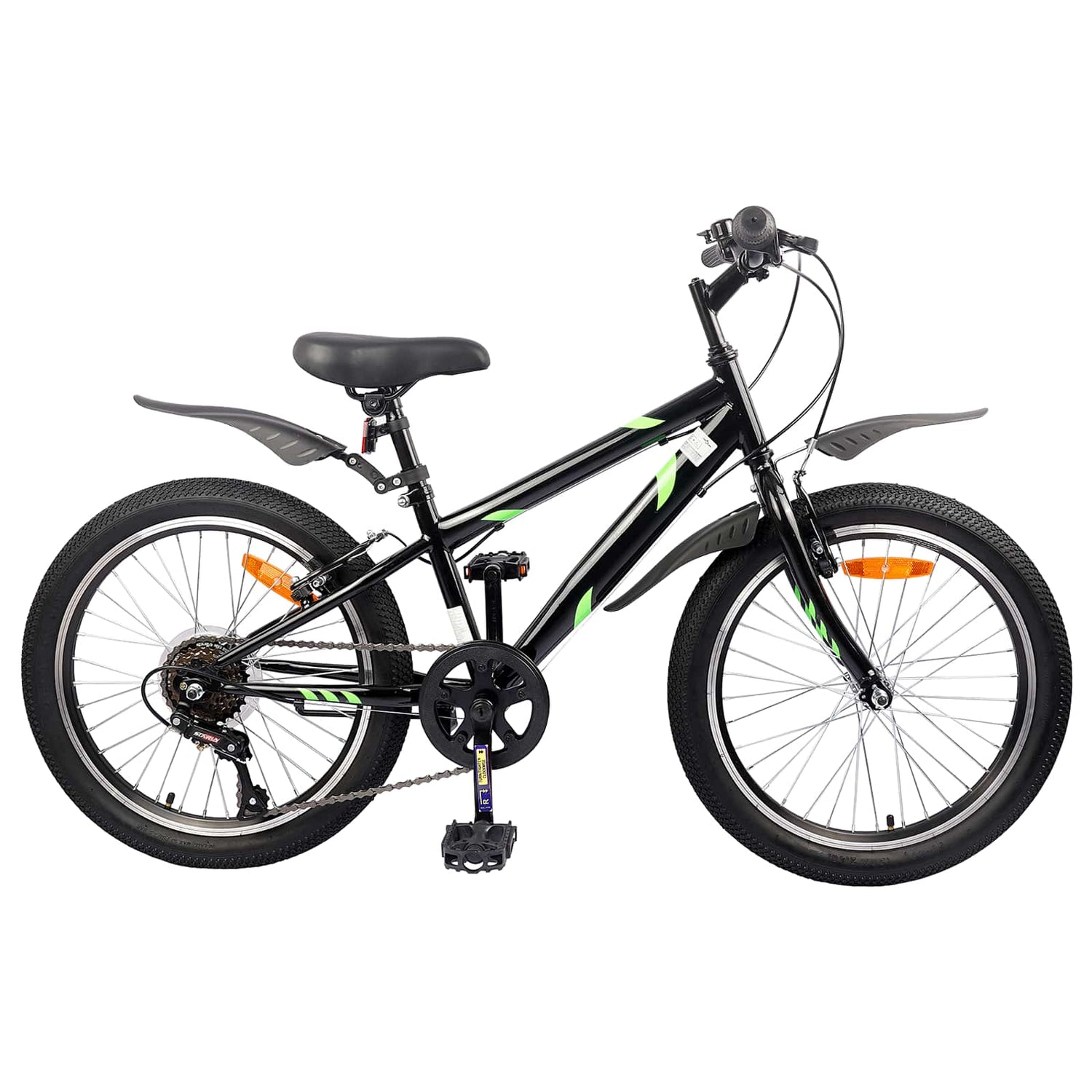 Barnesykkel 20 Tommer 6-Speed For 6-11 År Gammel Svart