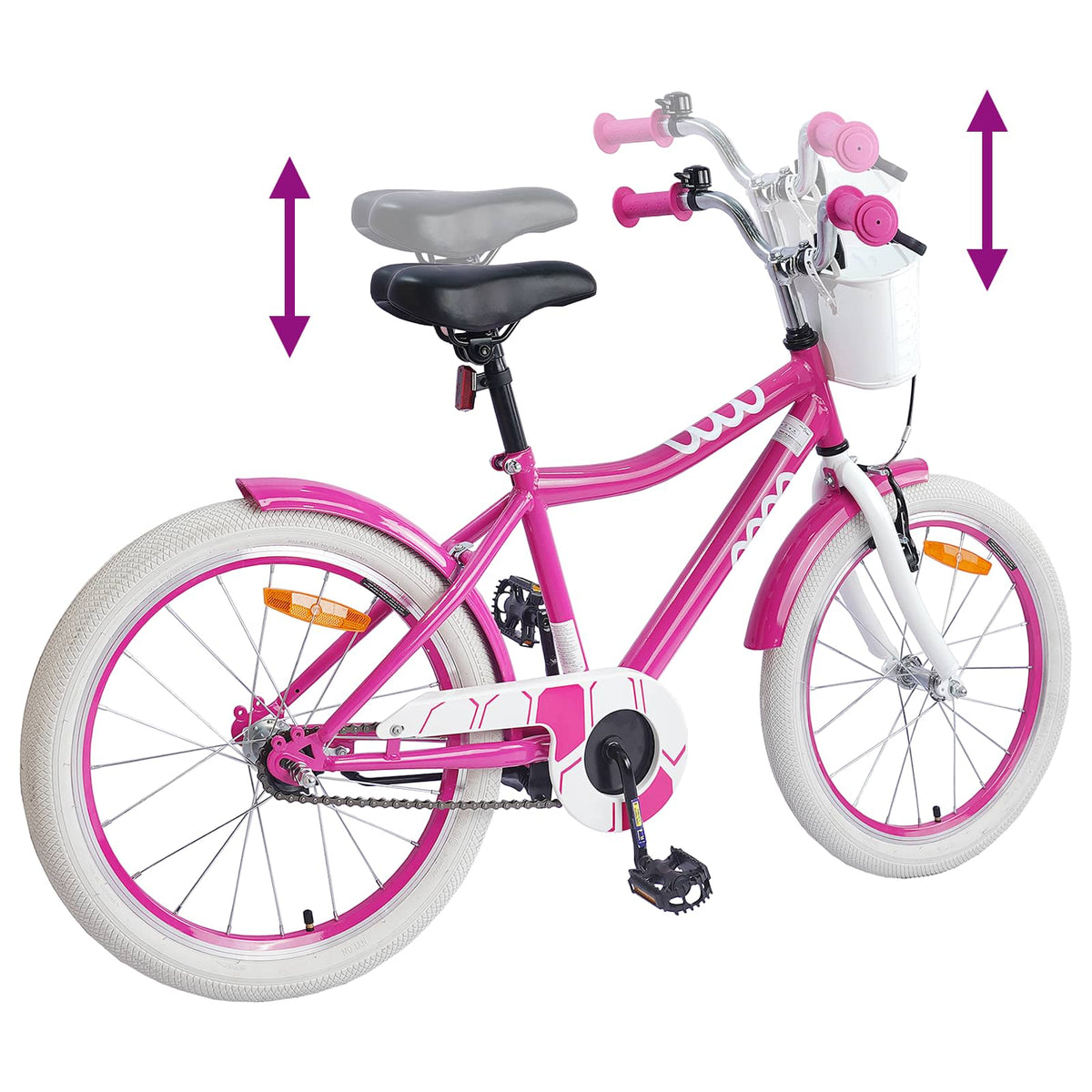 Barnesykkel 18 Tommer For 5-7 År Gammel Rosa