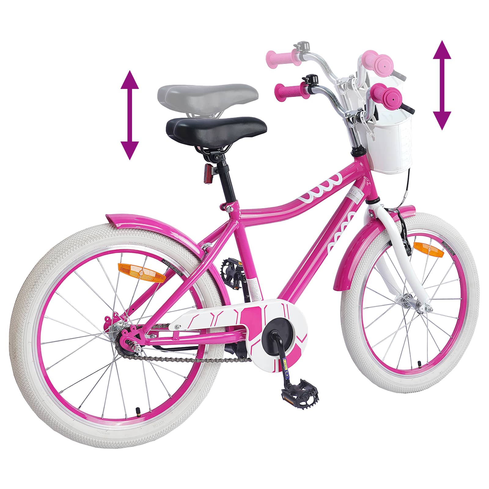 Barnesykkel 18 Tommer For 5-7 År Gammel Rosa