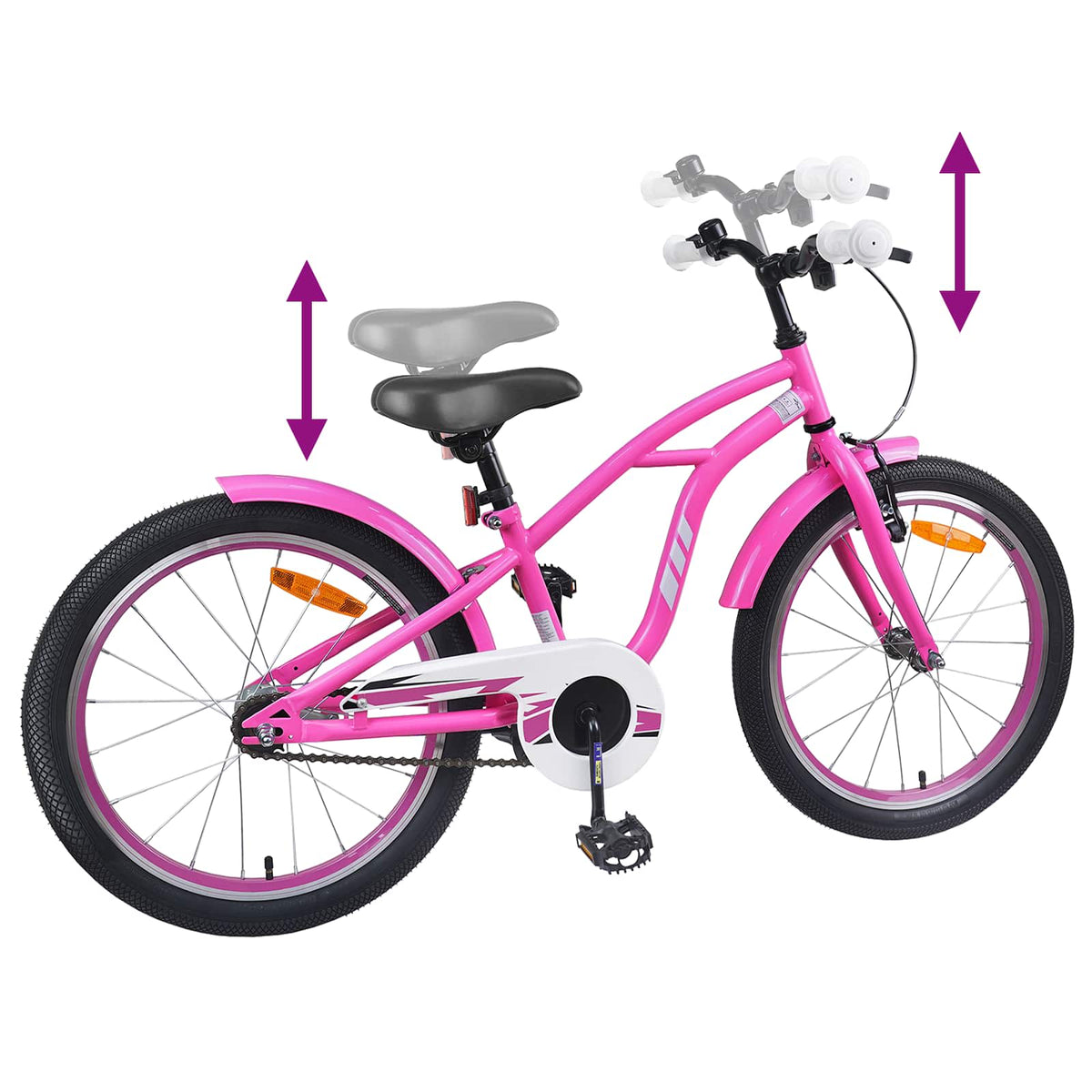 Barnesykkel 18 Tommer For 5-7 År Gammel Mørk Rosa