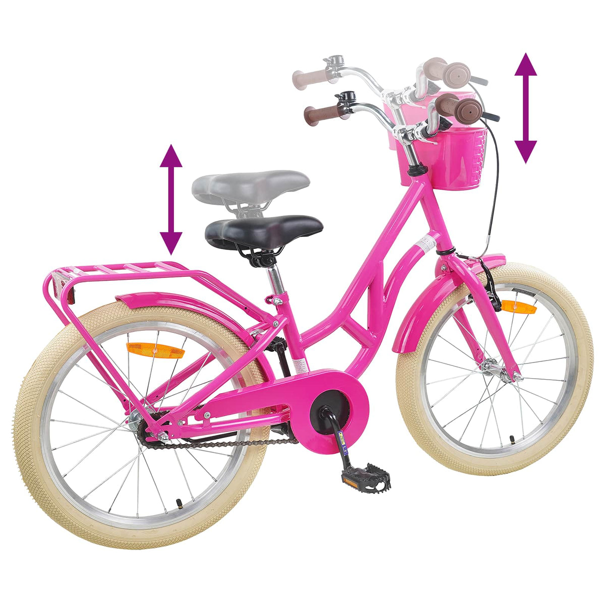 Barnesykkel 20 Tommer For 6-11 År Gammel Mørk Rosa