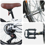 Kids Mountain Bike 20 Tommer 6-Speed For 5-8 År Gamle Hvit