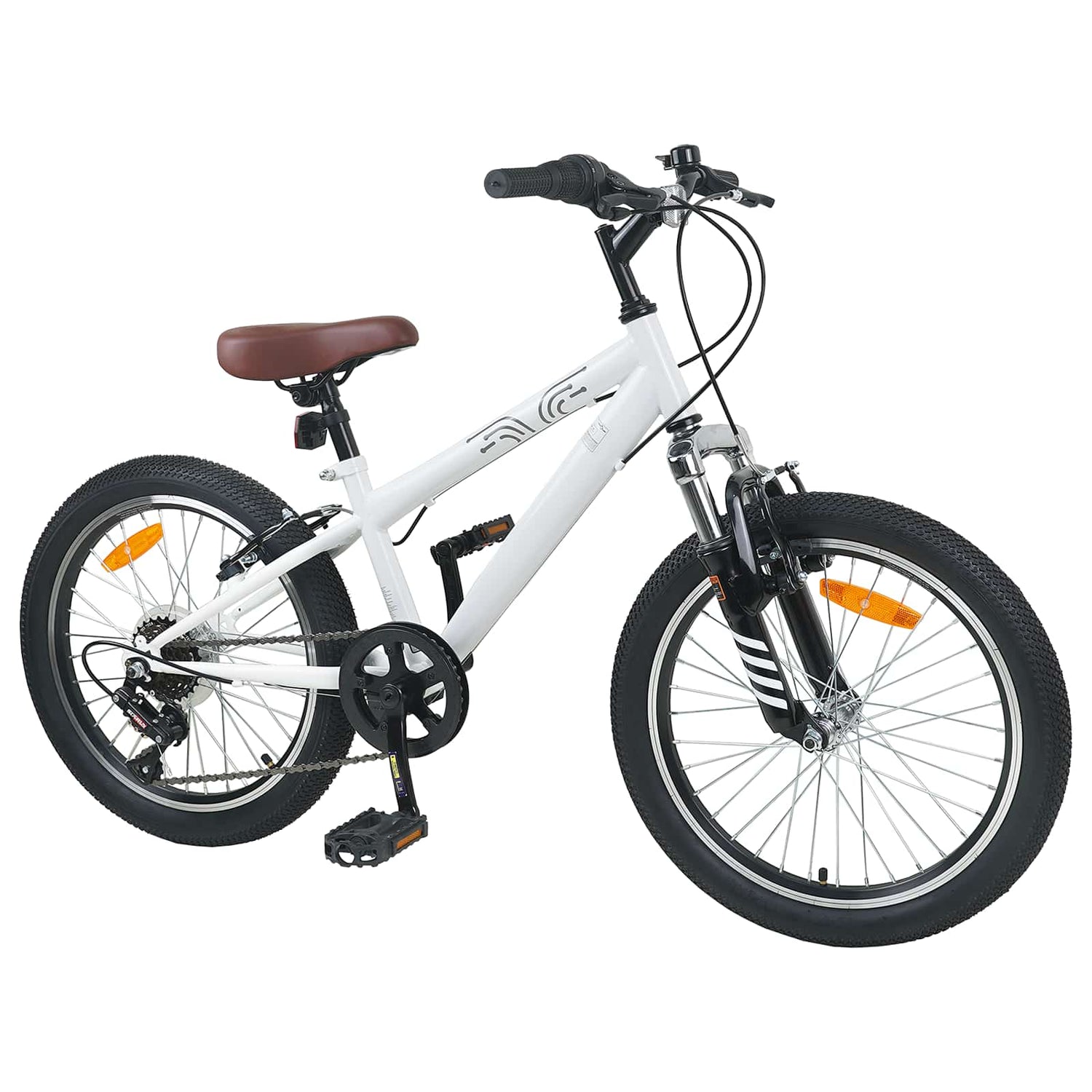 Kids Mountain Bike 20 Tommer 6-Speed For 5-8 År Gamle Hvit