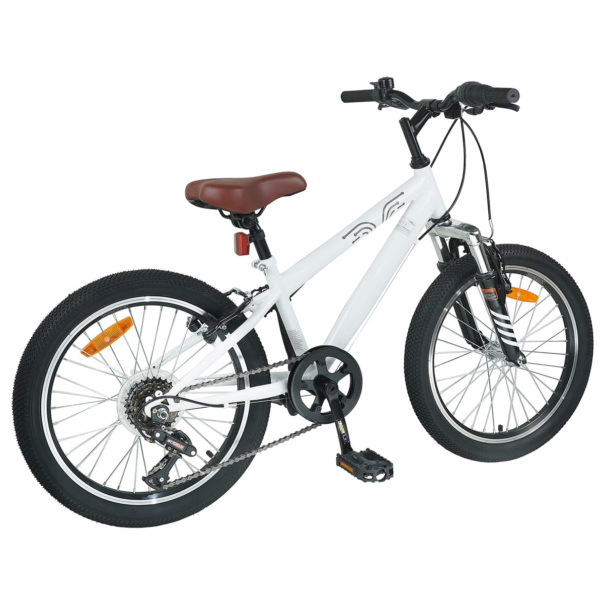 Kids Mountain Bike 20 Tommer 6-Speed For 5-8 År Gamle Hvit
