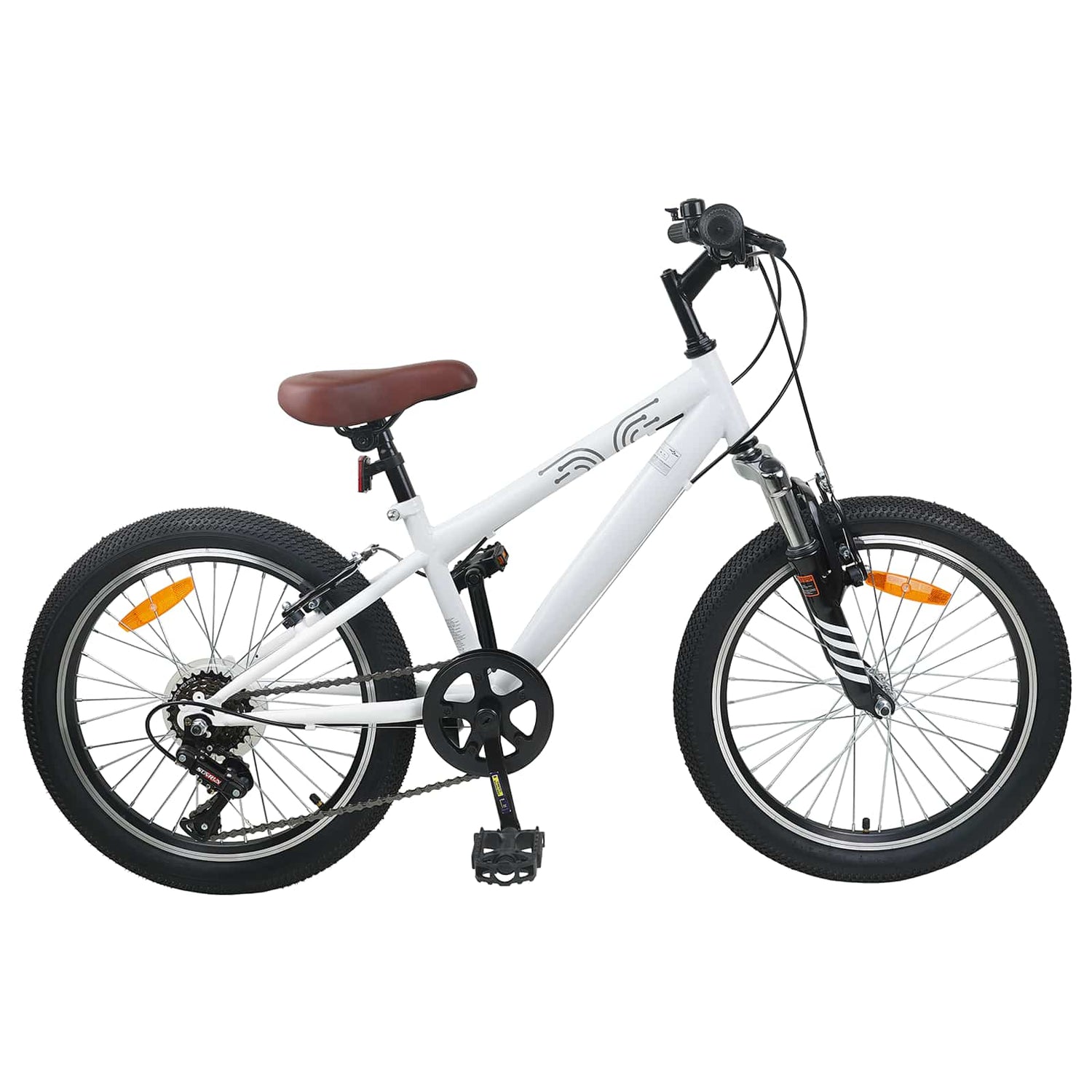 Kids Mountain Bike 20 Tommer 6-Speed For 5-8 År Gamle Hvit