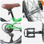 Kids Mountain Bike 20 Tommer 6-Speed For 5-8 År Gamle Grønn