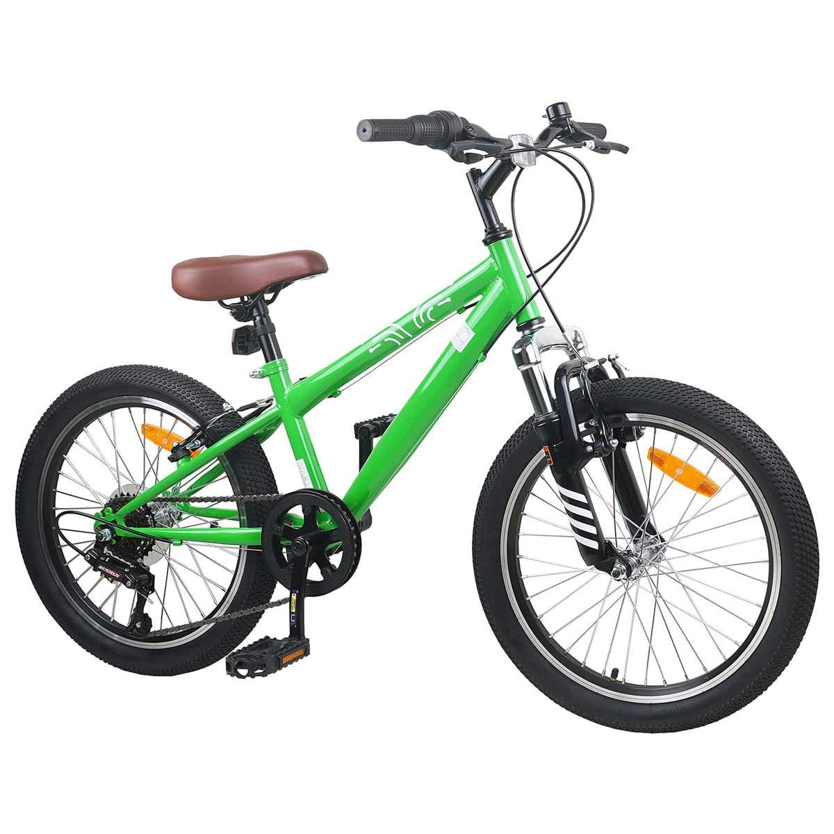 Kids Mountain Bike 20 Tommer 6-Speed For 5-8 År Gamle Grønn