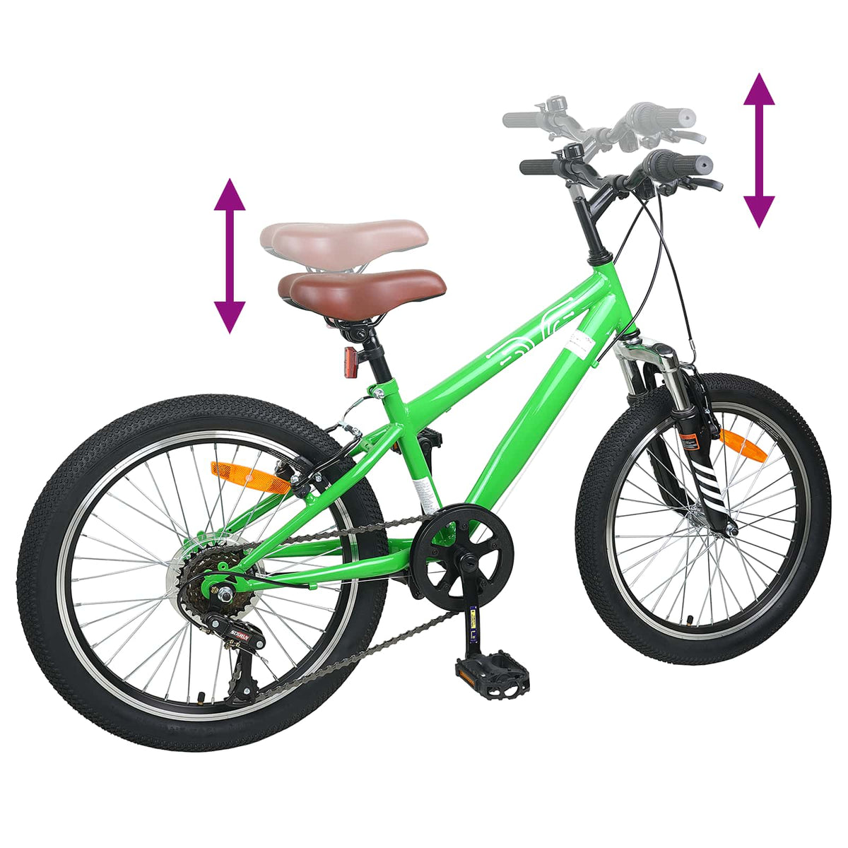 Kids Mountain Bike 20 Tommer 6-Speed For 5-8 År Gamle Grønn