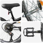 Kids Mountain Bike 20 Tommer 6-Speed For 5-8 År Gamle Svart