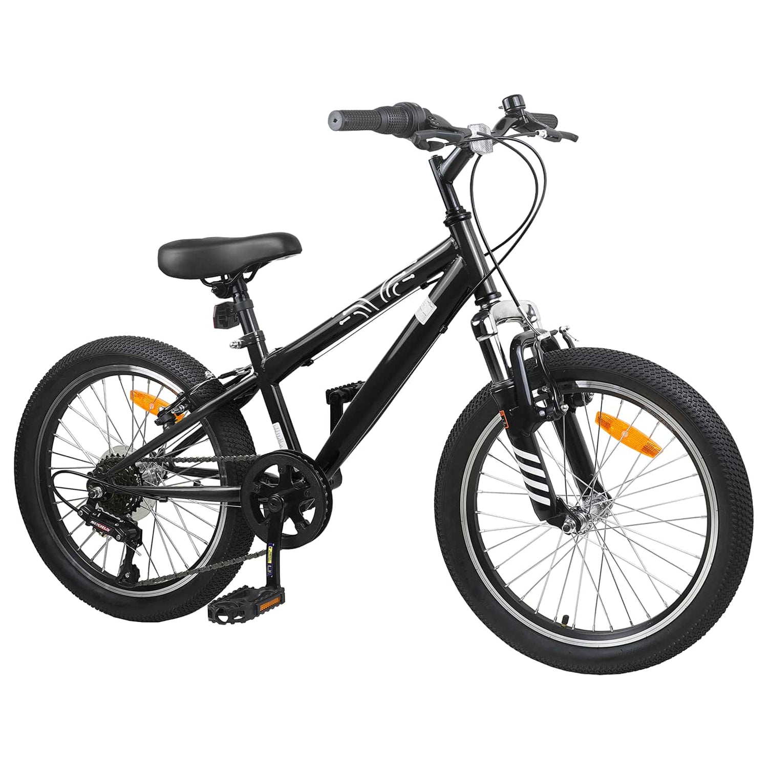 Kids Mountain Bike 20 Tommer 6-Speed For 5-8 År Gamle Svart