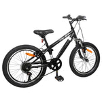 Kids Mountain Bike 20 Tommer 6-Speed For 5-8 År Gamle Svart