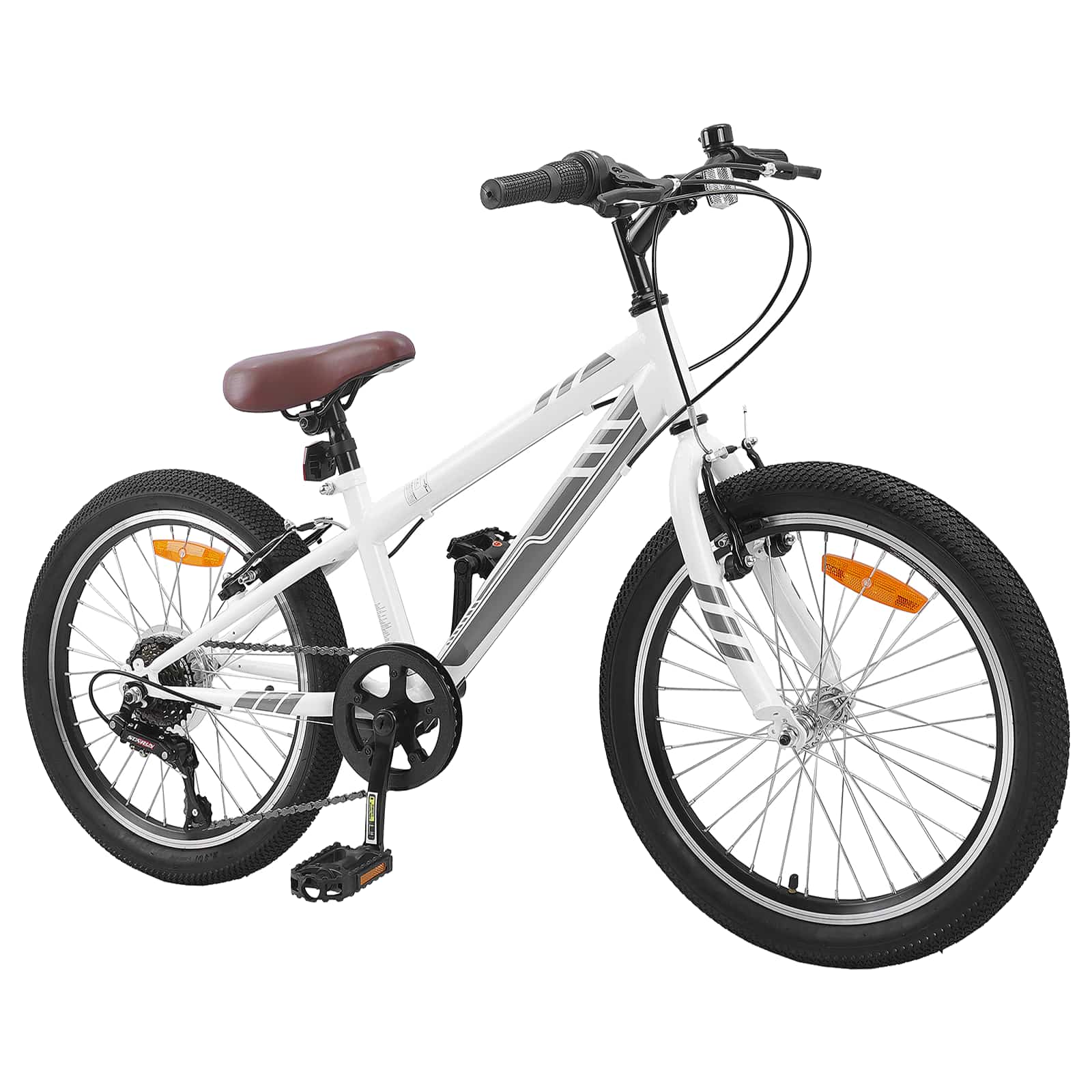 Terrengsykkel 20 Tommer 6-Speed For 5-8 År Gamle Hvit