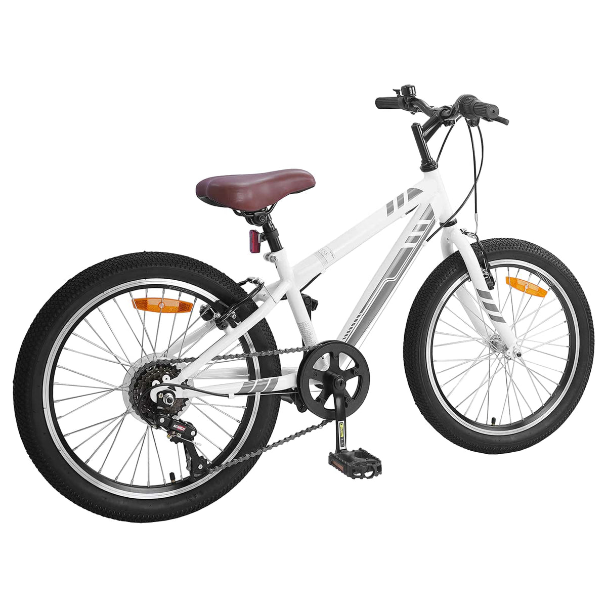 Terrengsykkel 20 Tommer 6-Speed For 5-8 År Gamle Hvit