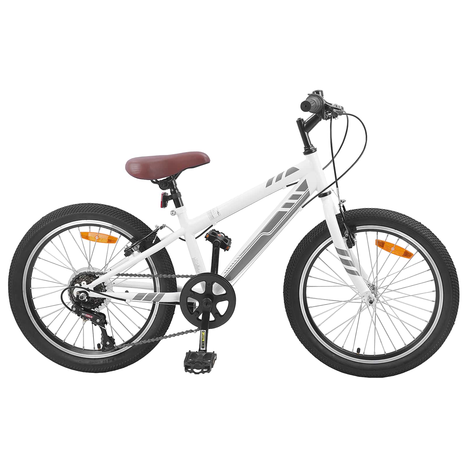Terrengsykkel 20 Tommer 6-Speed For 5-8 År Gamle Hvit
