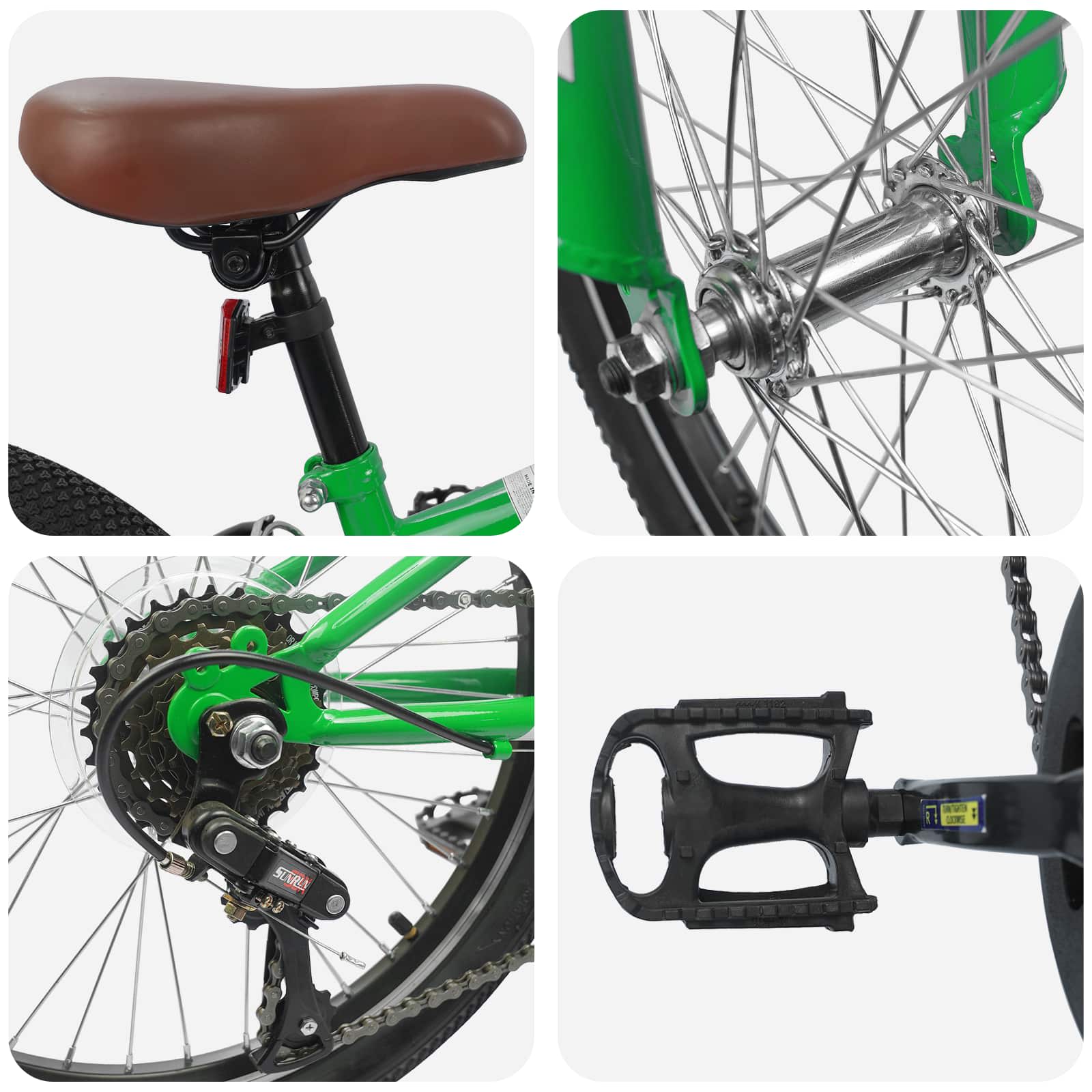 Terrengsykkel 24 Tommer 6-Speed For 8-12 År Gamle Grønn