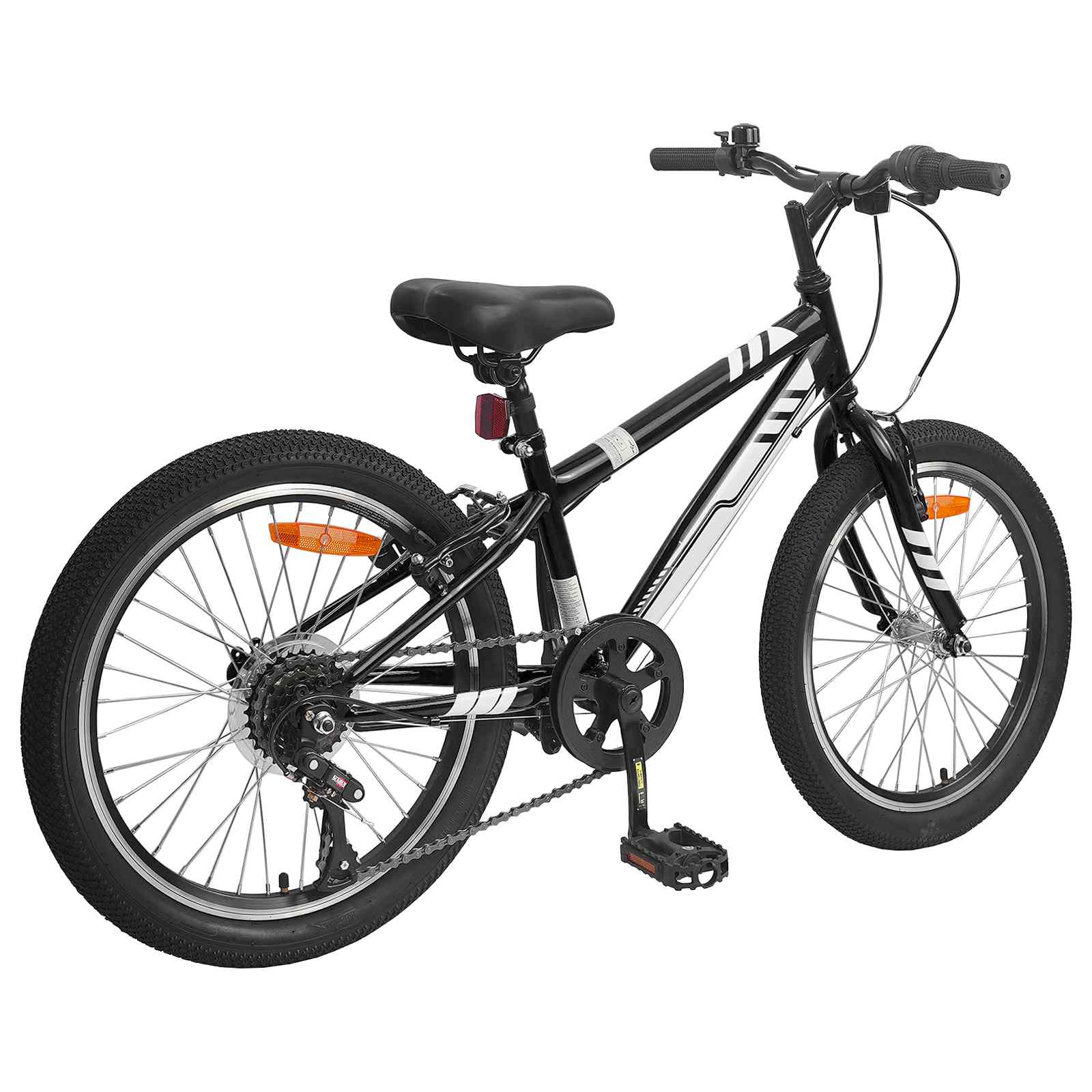 Terrengsykkel 20 Tommer 6-Speed For 5-8 År Gamle Svart