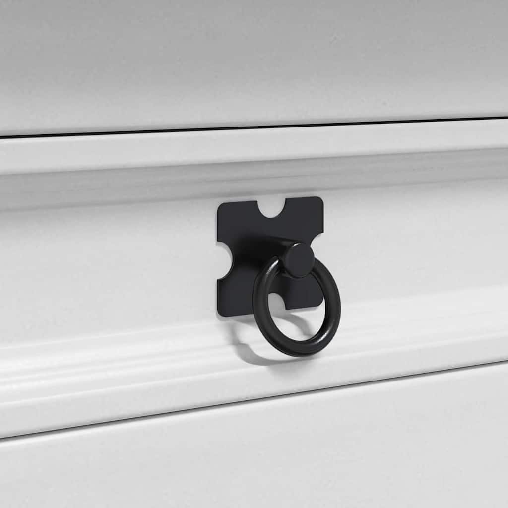 Avlastningsbord Med Skuff Hvit 50 X 50 X 50 Cm Massiv Furu