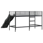 Barneseng Med Sklie Svart Og Anthracite 90 X 190 Cm