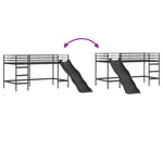 Barneseng Med Sklie Svart Og Anthracite 90 X 200 Cm