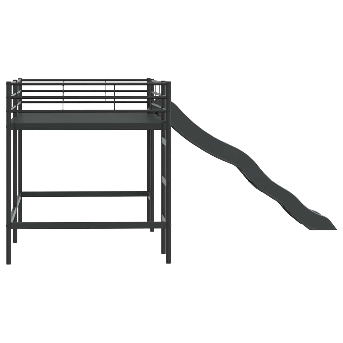 Barneseng Med Sklie Svart Og Anthracite 90 X 200 Cm