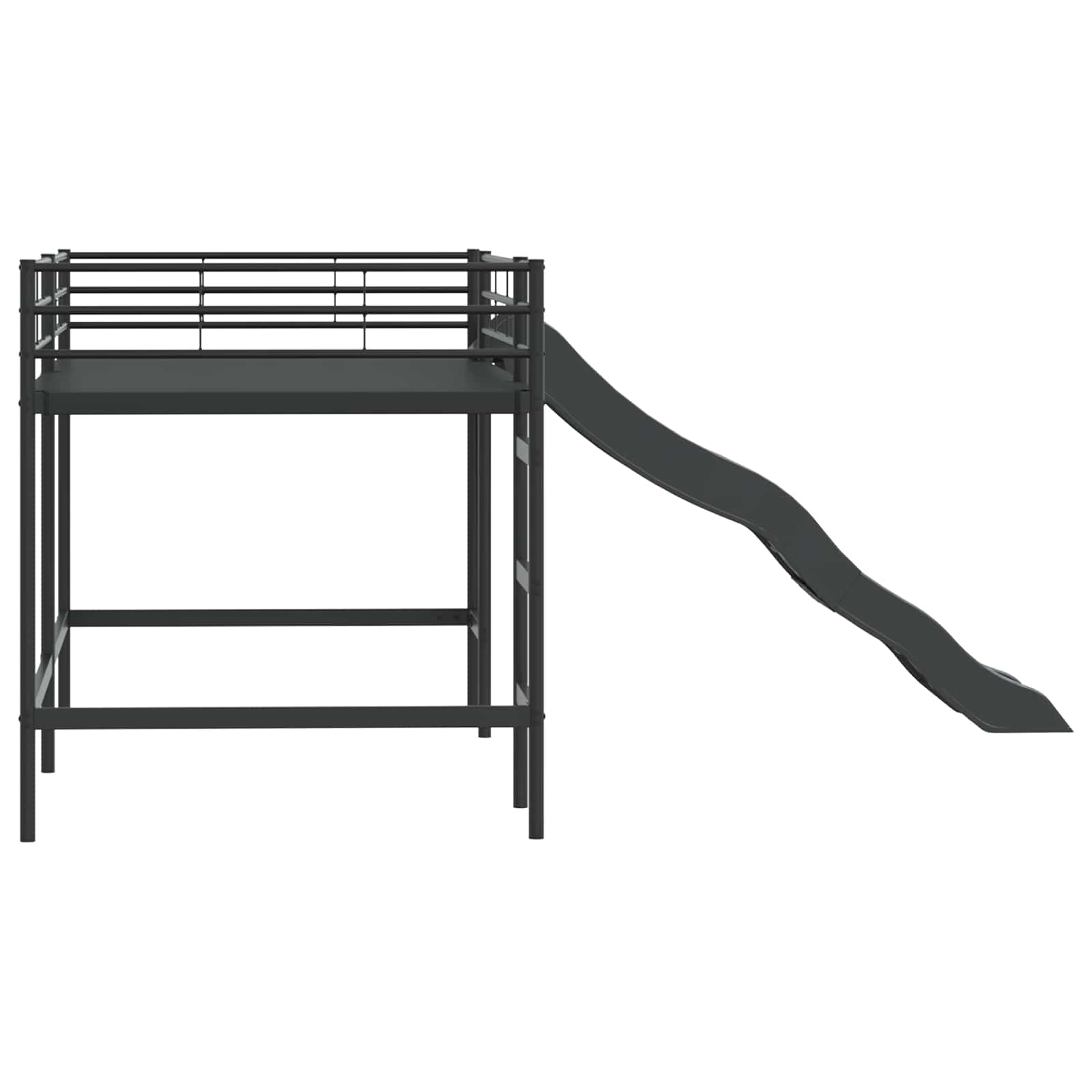 Barneseng Med Sklie Svart Og Anthracite 90 X 200 Cm