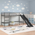 Barneseng Med Sklie Svart Og Anthracite 100 X 190 Cm