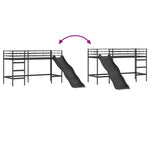 Barneseng Med Sklie Svart Og Anthracite 100 X 190 Cm