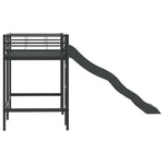 Barneseng Med Sklie Svart Og Anthracite 100 X 190 Cm