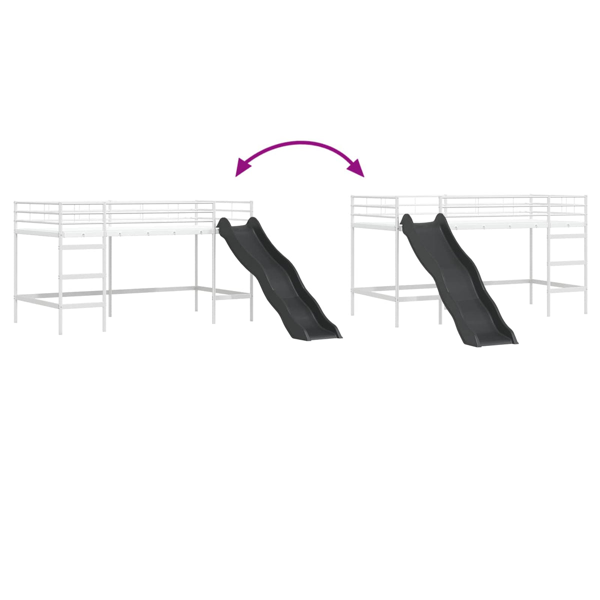 Barneseng Med Sklie Hvit Og Antrasitt 80 X 200 Cm