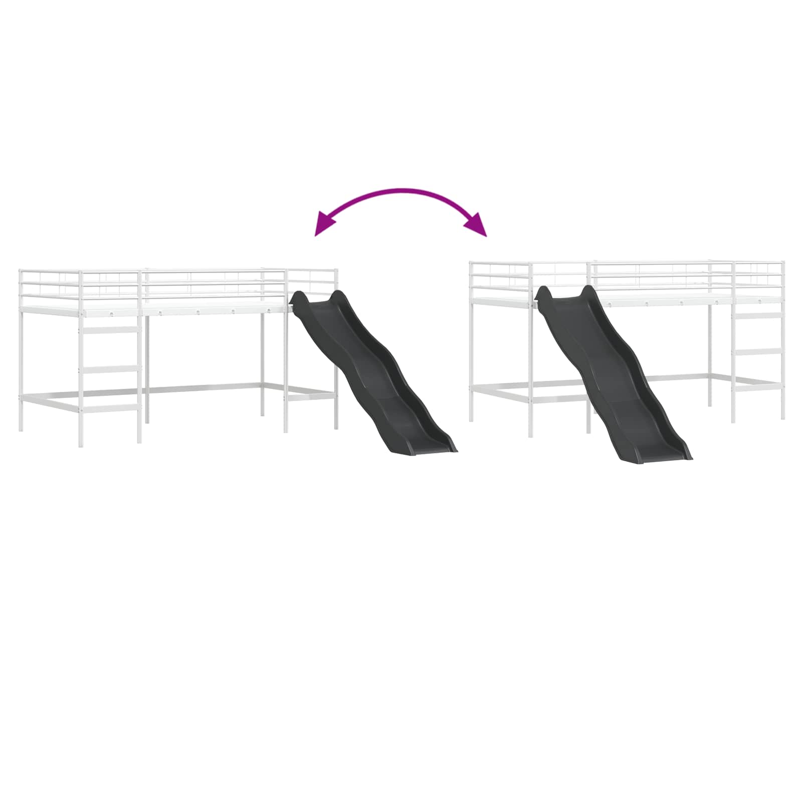 Barneseng Med Sklie Hvit Og Antrasitt 80 X 200 Cm