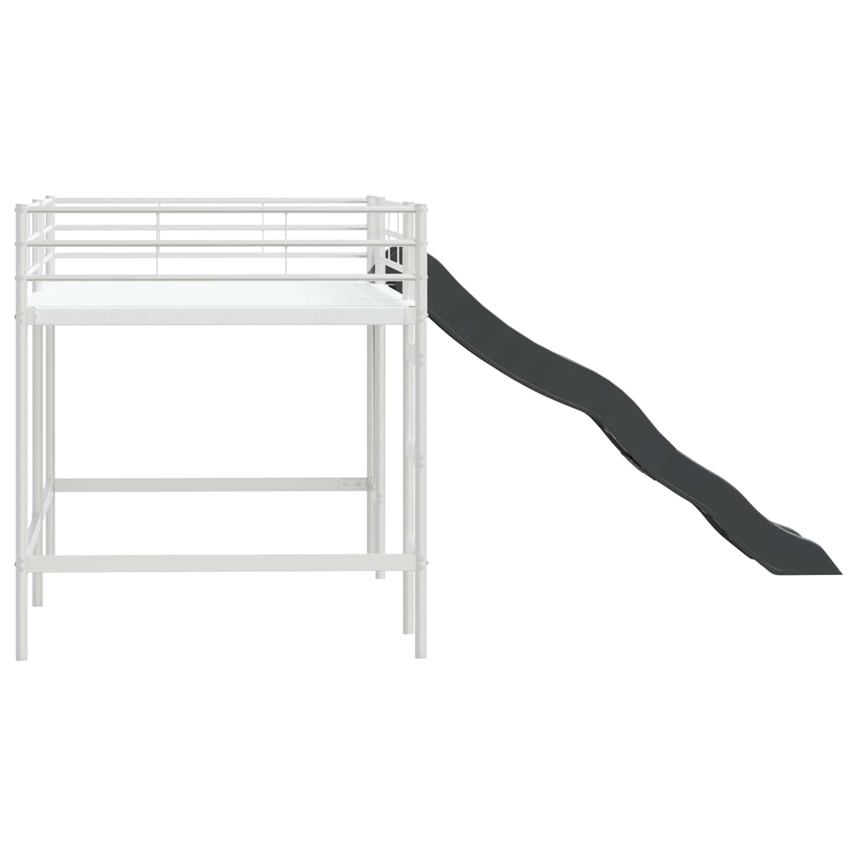 Barneseng Med Sklie Hvit Og Antrasitt 80 X 200 Cm