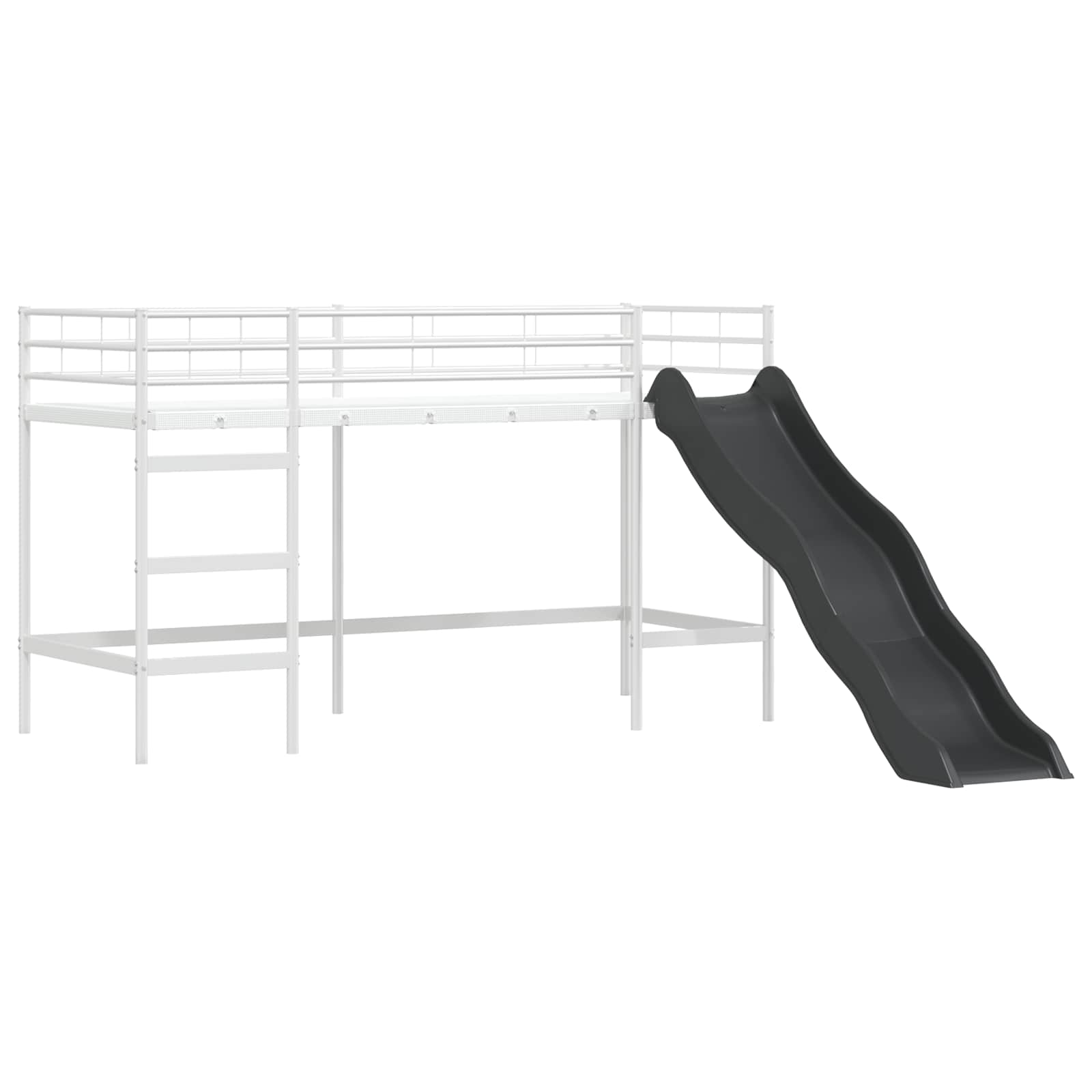 Barneseng Med Sklie Hvit Og Antrasitt 90 X 190 Cm