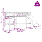 Barneseng Med Sklie Hvit Og Antrasitt 99,5 X 190 Cm