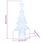 Juletre Med 240 Led Kaldhvit 180 Cm Akryl