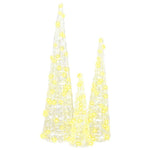 Juletre Med 90 Led 3 Pcs Varmhvit 20 X 20 X 80 Cm Akryl