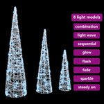 Juletre Med 90 Led 3 Pcs Kaldhvit 20 X 20 X 80 Cm Akryl