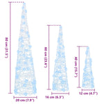 Juletre Med 90 Led 3 Pcs Kaldhvit 20 X 20 X 80 Cm Akryl