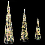 Juletre Med 90 Led 3 Pcs Varmhvit 20 X 20 X 80 Cm Pet