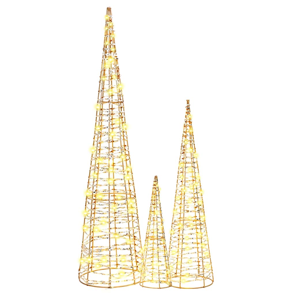 Juletre Med 90 Led 3 Pcs Varmhvit 20 X 20 X 80 Cm Pet