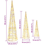 Juletre Med 90 Led 3 Pcs Varmhvit 20 X 20 X 80 Cm Pet