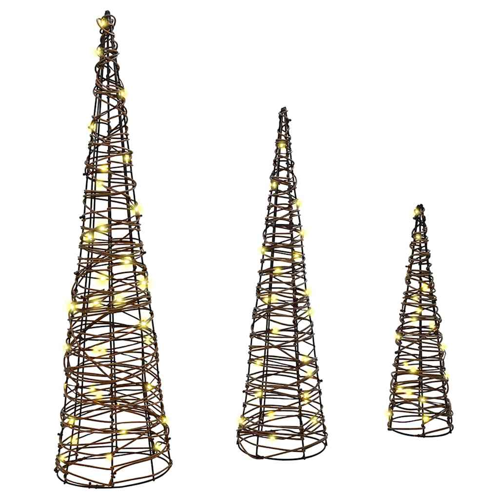 Juletre Med 90 Led 3 Pcs Varmhvit 20 X 20 X 80 Cm Rotting